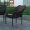 Emma and Oliver Embry All-Weather Indoor/Outdoor Stacking Patio Dining Chair with Steel Frame and Weather Resistant PE Rattan
